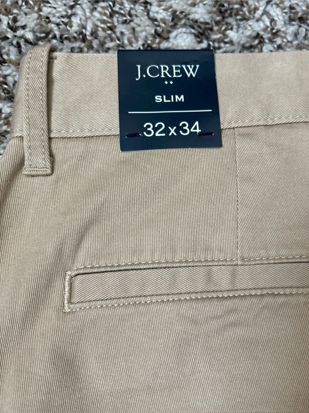 J. Crew Flex Men's Slim Fit Khaki/Chino Pants, 32x34, NWT